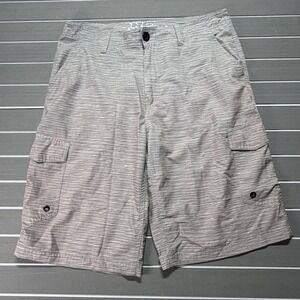 No Fear Mens Hybrid Cargo Shorts Grey Space Dye Heathered Boardshorts Size 34